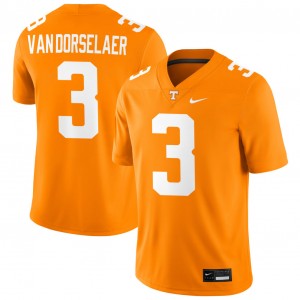 Jack Van Dorselaer UT Vols College Football Mens #3 Embroidery Jersey - Tennessee Orange 281296-537