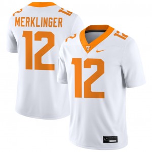 Jake Merklinger TN College Football #12 Limited Mens Jersey - White 653513-780