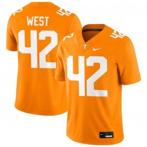 Tyre West Tennessee Volunteers College Football #42 Game Mens Jerseys - Tennessee Orange 458767-465