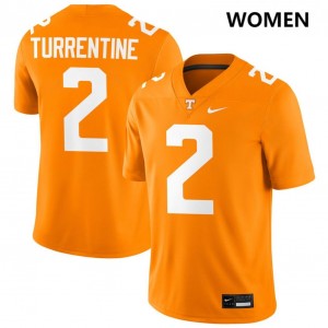 Andre Turrentine Tennessee College Football Women Stitched #2 Jersey - Tennessee Orange 651321-825