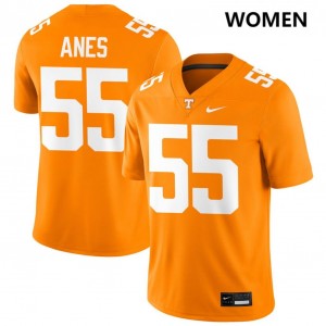 Brenden Anes Tennessee College Football NCAA Womens #55 Jerseys - Tennessee Orange 863528-774