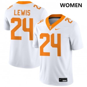 Dylan Lewis Tenn Womens #24 University College Football Jerseys - White 639905-110