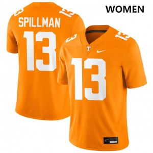Edwin Spillman The Volunteer State College Football Women's NCAA #13 Jerseys - Tennessee Orange 676596-626