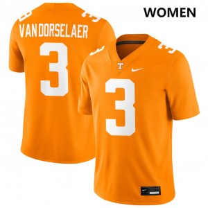 Jack Van Dorselaer UT Volunteers Women's 2025-26 College Football #3 Jersey - Tennessee Orange 119861-882