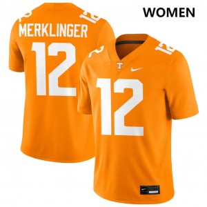 Jake Merklinger UTK Womens Limited College Football #12 Jersey - Tennessee Orange 660808-652