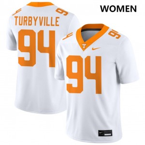 Josh Turbyville Tennessee Women College Football #94 Embroidery Jersey - White 128978-895