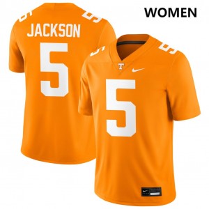 Radarious Jackson Vols College Football Women's #5 Stitched Jerseys - Tennessee Orange 433290-298