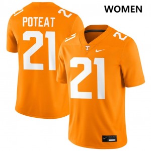 Tre Poteat Tenn Vols Official College Football #21 Women Jerseys - Tennessee Orange 870718-271