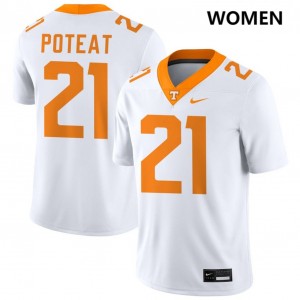 Tre Poteat UT Official College Football #21 Womens Jerseys - White 131847-978