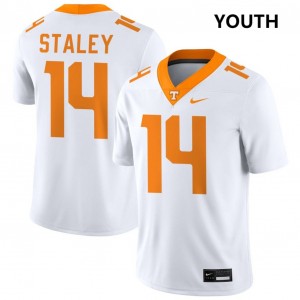 Braylon Staley University Of Tennessee Youth #14 College Football Stitched Jerseys - White 650263-265