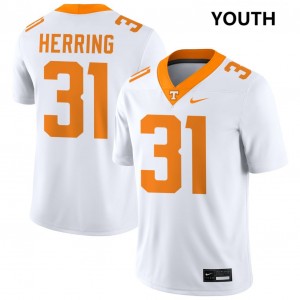 Caleb Herring UTK College Football Embroidery Youth #31 Jerseys - White 891957-624