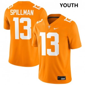 Edwin Spillman TN Volunteers #13 College Football Youth Official Jersey - Tennessee Orange 110698-273