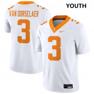 Jack Van Dorselaer TN Volunteers Youth College Football #3 Official Jersey - White 685156-581