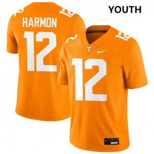 Jaedon Harmon TN Vols #12 College Football Replica Youth Jerseys - Tennessee Orange 253306-800
