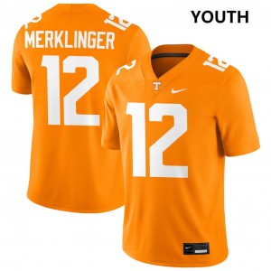 Jake Merklinger Tennessee Vols University College Football Youth #12 Jersey - Tennessee Orange 234605-711