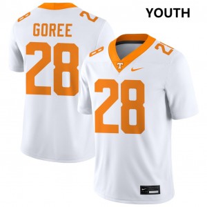 Marcus Goree Jr. TN Vols 2025-26 College Football #28 Youth Jersey - White 530553-536