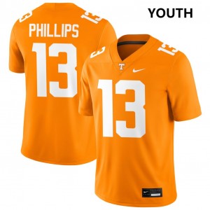 Mason Phillips University Of Tennessee College Football Stitched #13 Youth Jerseys - Tennessee Orange 255515-156