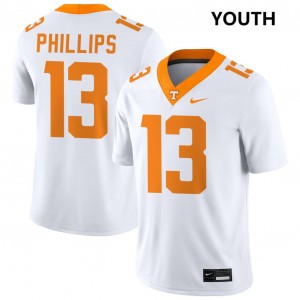 Mason Phillips Tenn Youth #13 College Football University Jerseys - White 632374-435