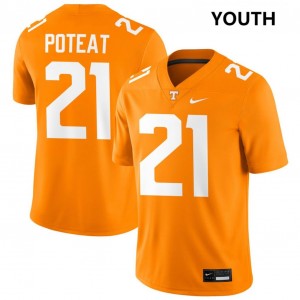 Tre Poteat UT Official College Football #21 Youth Jersey - Tennessee Orange 580398-167