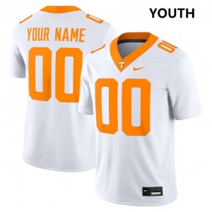 Custom TN Vols College Football #00 University Youth Jersey - White 348770-495